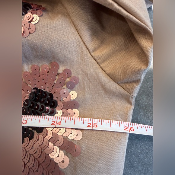 Anthropologie Tan Sequin Button Down Shirt - Picture 10 of 12